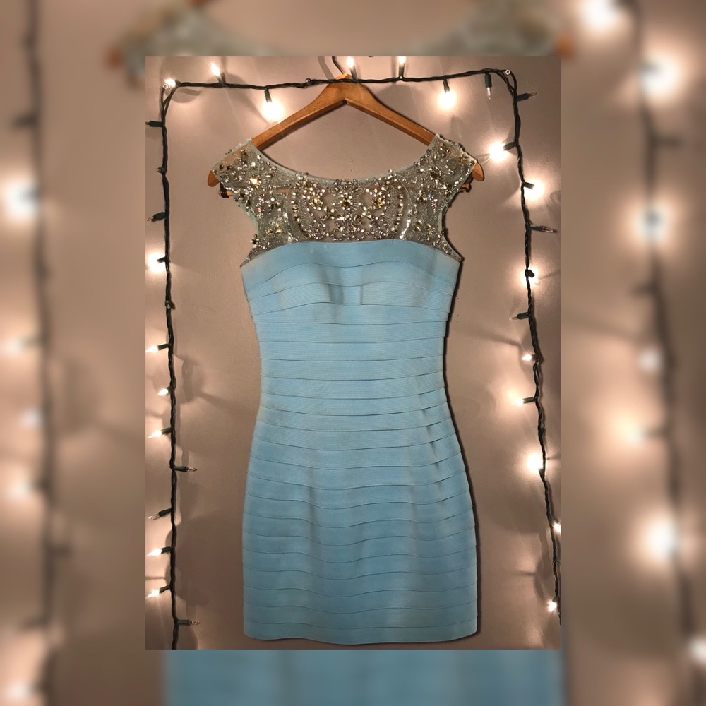 Sherri Hill 2 Light Blue Homecoming Dress